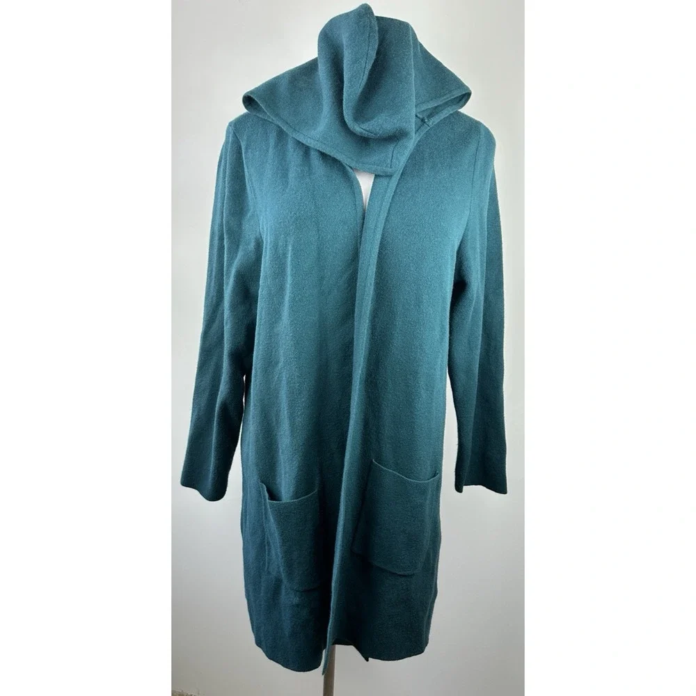 Torrid Open Front Hooded Cardigan Sweater Jacket Pockets Dark Teal Plus Size 3X - Picture 3 of 14